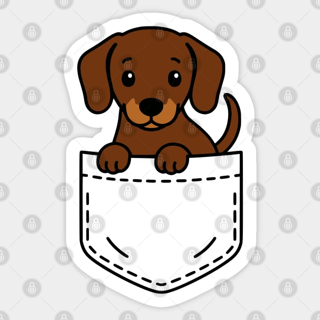 Cute Dachshund Puppy Pocket Pal Funny Doxie Dog Sticker by Yesteeyear